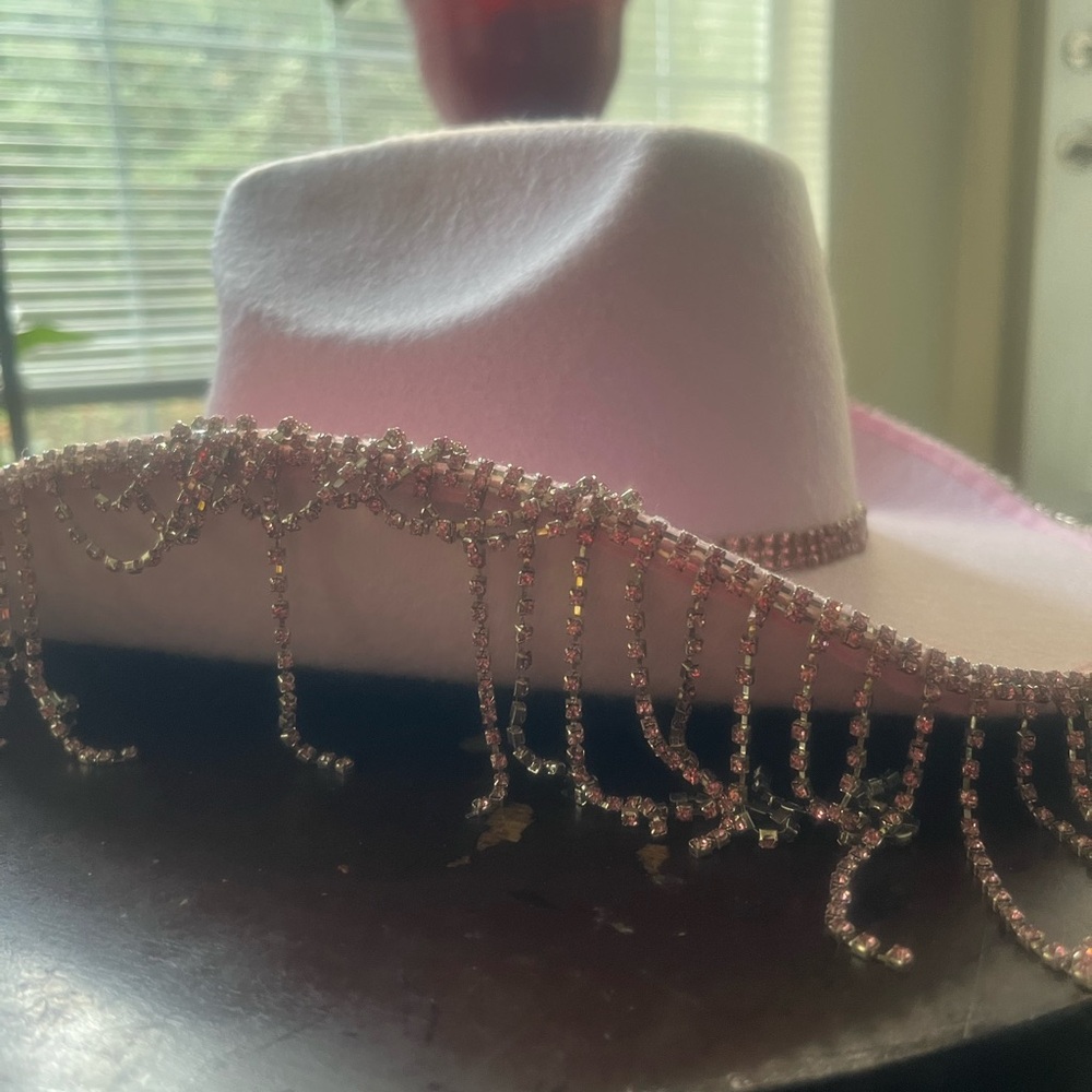 Elegant Pink Rhinestone Cowboy Hat